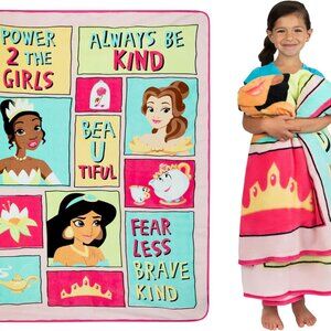 Disney Princess Kids Bedding Super Soft Plush Micro Raschel Blanket, 62 in x 90